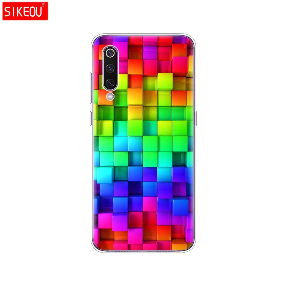 12091 case for xiaomi mi 9 case cover Cartoon Silicone Soft TPU Cover For xiaomi Mi9 xiaomi 9 SE Case Phone Shell bumper etui flower - Цвет: 12091
