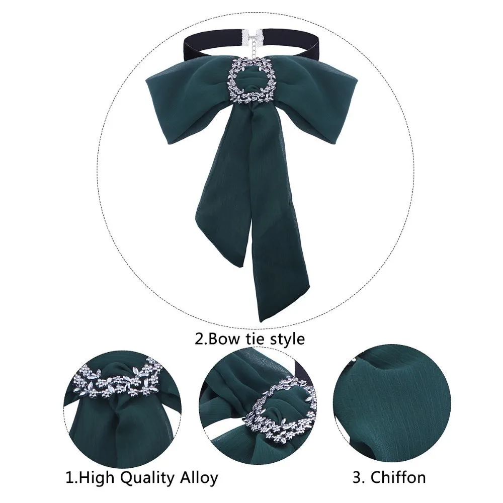 Женское шифоновое ожерелье JOUVAL короткое в офисном стиле с галстуком бабочкой и