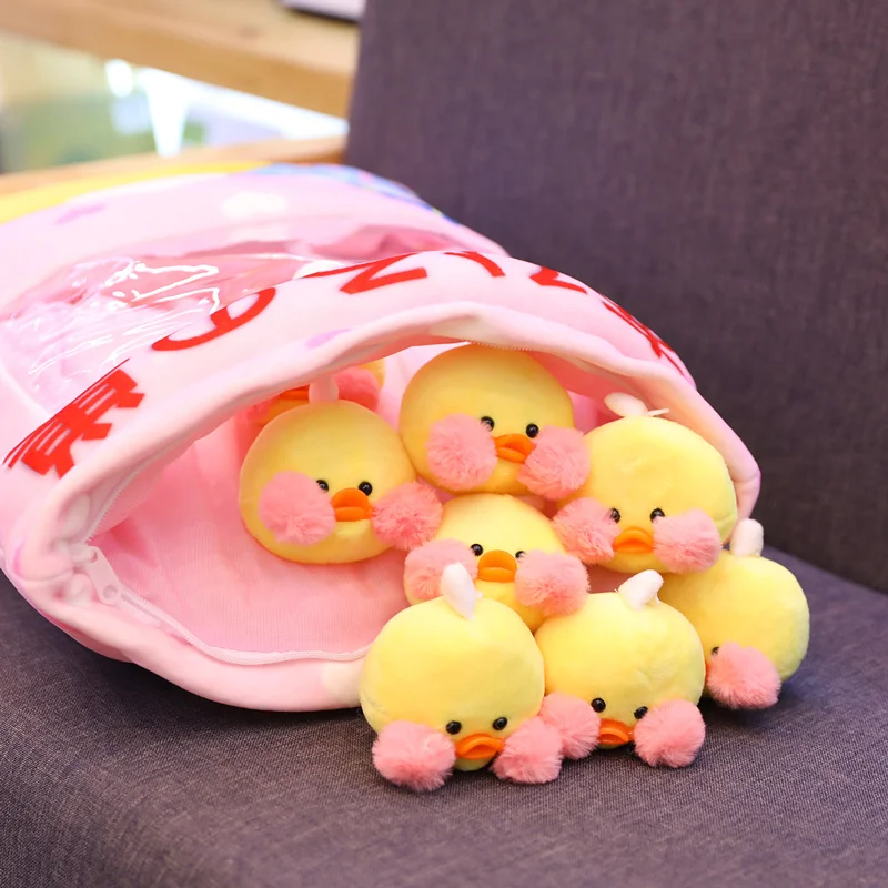 Kawaii 8 шт. плюшевые мячики для кафе утка пакет закуска игрушка мягкие Мультяшные