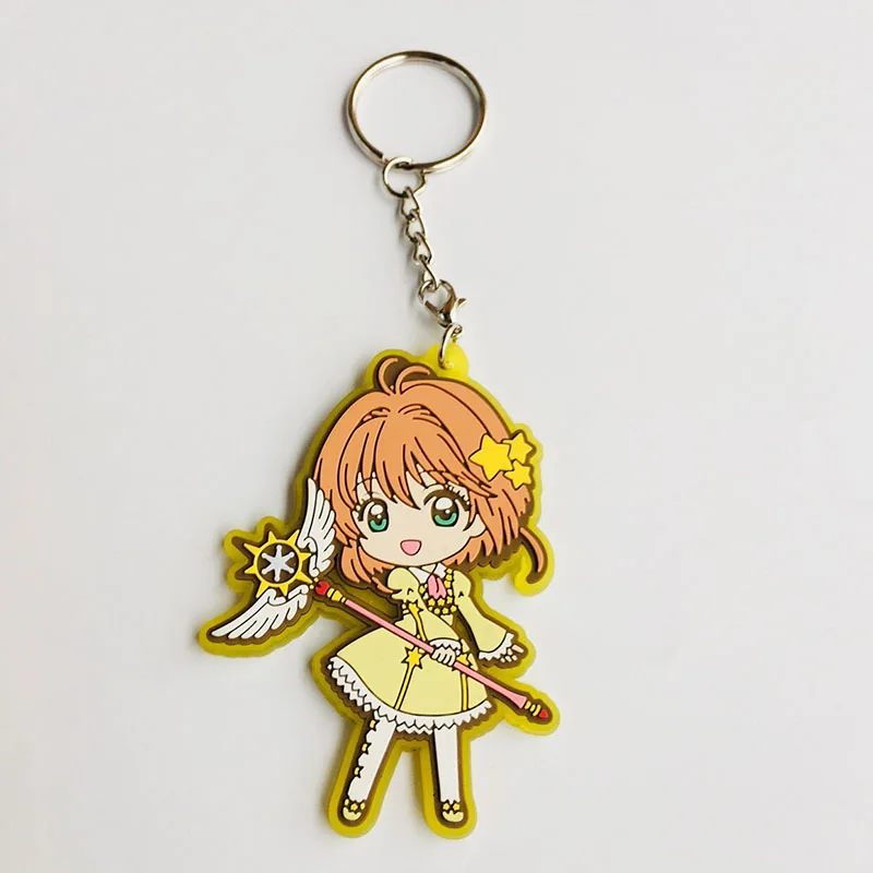 3 Мультфильм Kinomo Sakura ПВХ брелок Daidouji Томойо Li сяоран Cerberus милый забавный Сумка Подвесные Брелки porte ключах подарок для ребенка - Цвет: 3