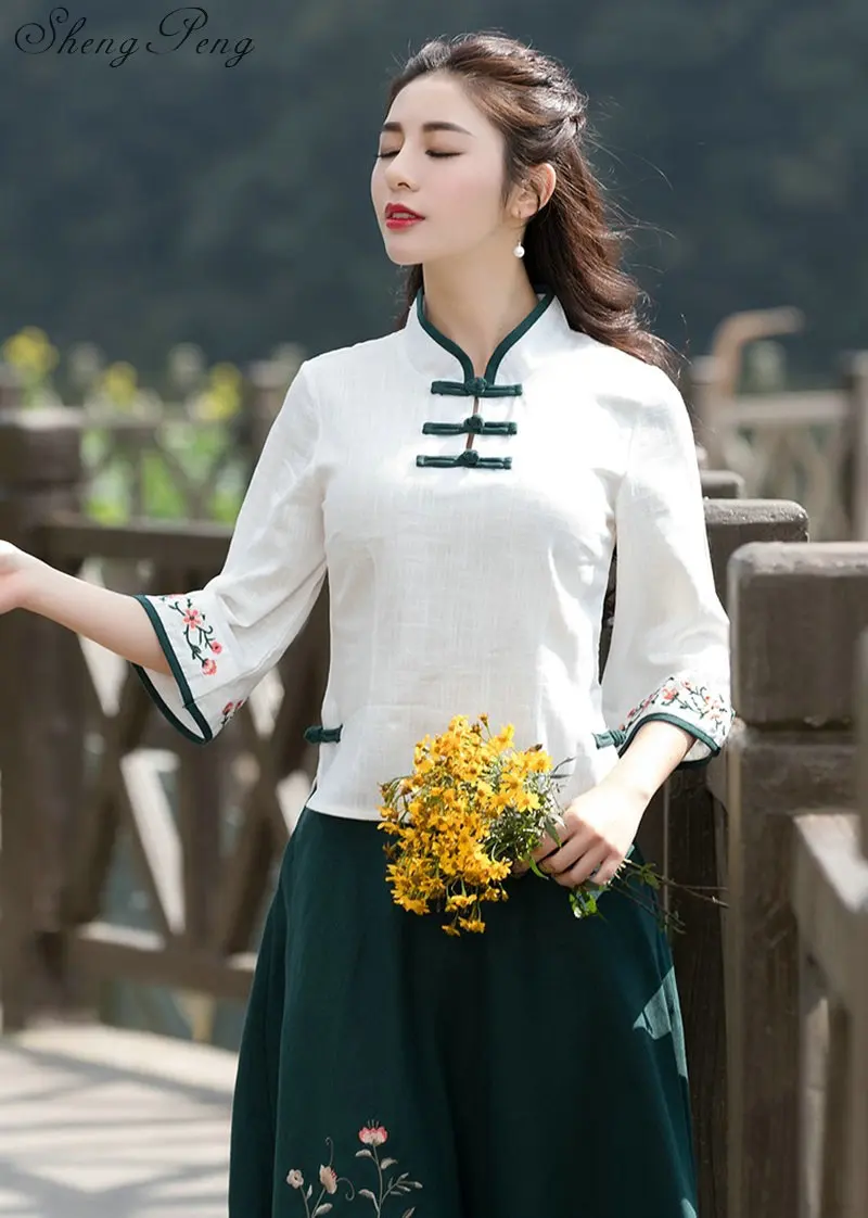 Новая летняя одежда Китайская традиционная cheongsam Топ Восточный китайский топ традиционная китайская одежда для женщин CC382