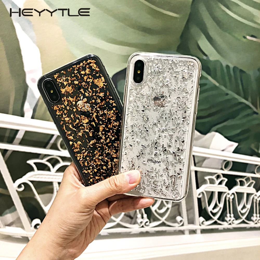 Fashion Gold Foil Bling Phone Cases For iPhone X XS Max XR Soft Silicon Cover 7 8 6 6s Plus Glitter Case Coque Fundas |