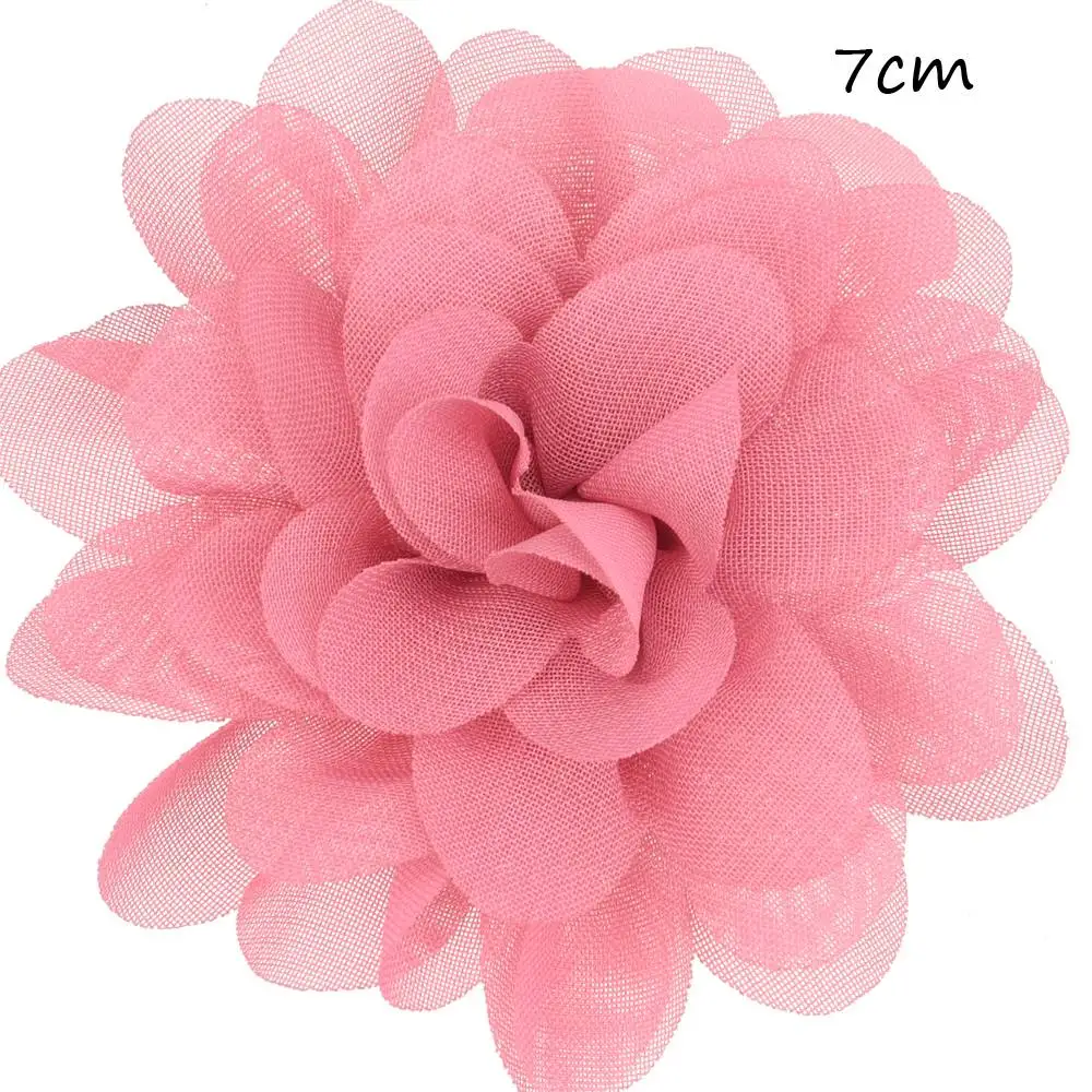Dusty Pink 22 шт. Сатиновые Цветы DIY аксессуары для волос тканевые цветы 7 см шифоновые цветочные аксессуары для волос повязка на голову без бантов без заколки - Цвет: Dusty Pink