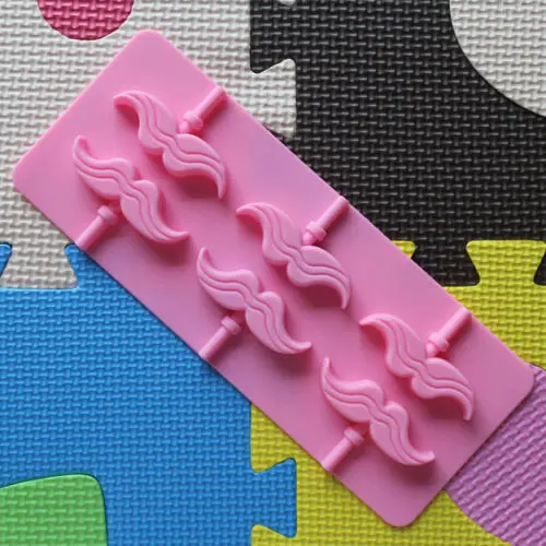 6 усов дизайн силиконовые шоколадные леденцы плесень с палочками инструмент для