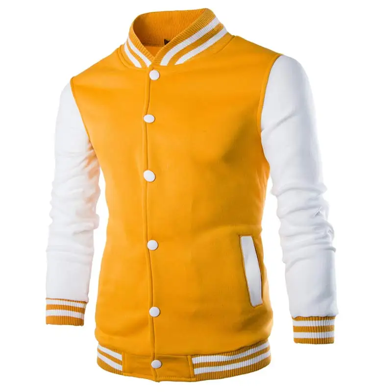 W68 yellow Новинка, Мужская/мужская бейсбольная куртка, модный дизайн, цвет красного вина, мужская приталенная университетская куртка, Мужская брендовая стильная куртка - Цвет: W68 yellow