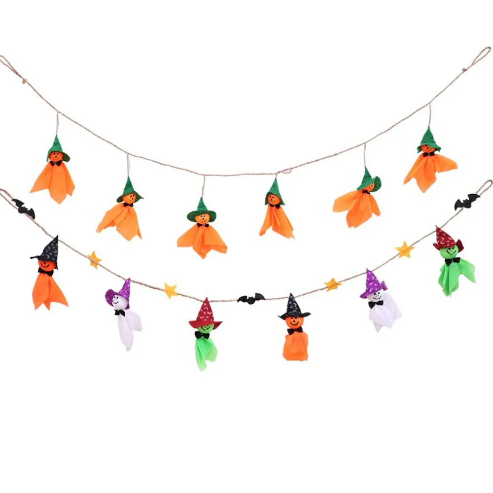 Ручной Работы Хэллоуин баннеры Призрак/эльф висячие украшения флаги для смешной