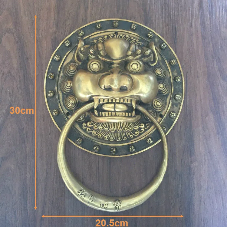

Китайские антикварные деревянные дужки, двор, дверное кольцо, Медная головка льва Shoutou, ручка для двери, дужки