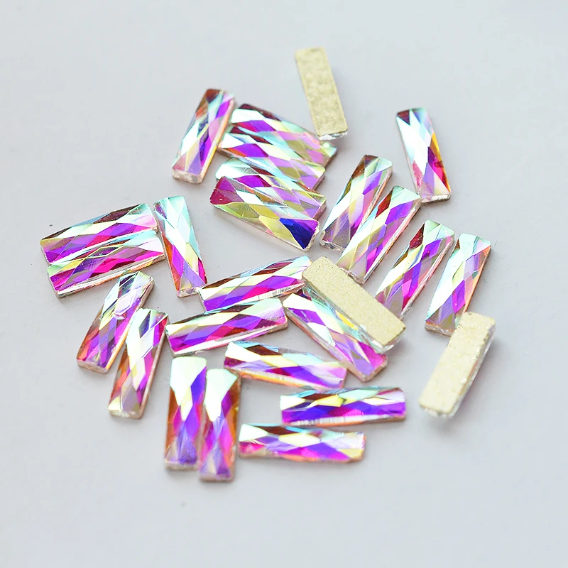

Flat back Rhinestones 3D Rectangle Crystal Strass 2.5*9mm Glitter Non Hotfix Crystal Nail Rhinestone AB