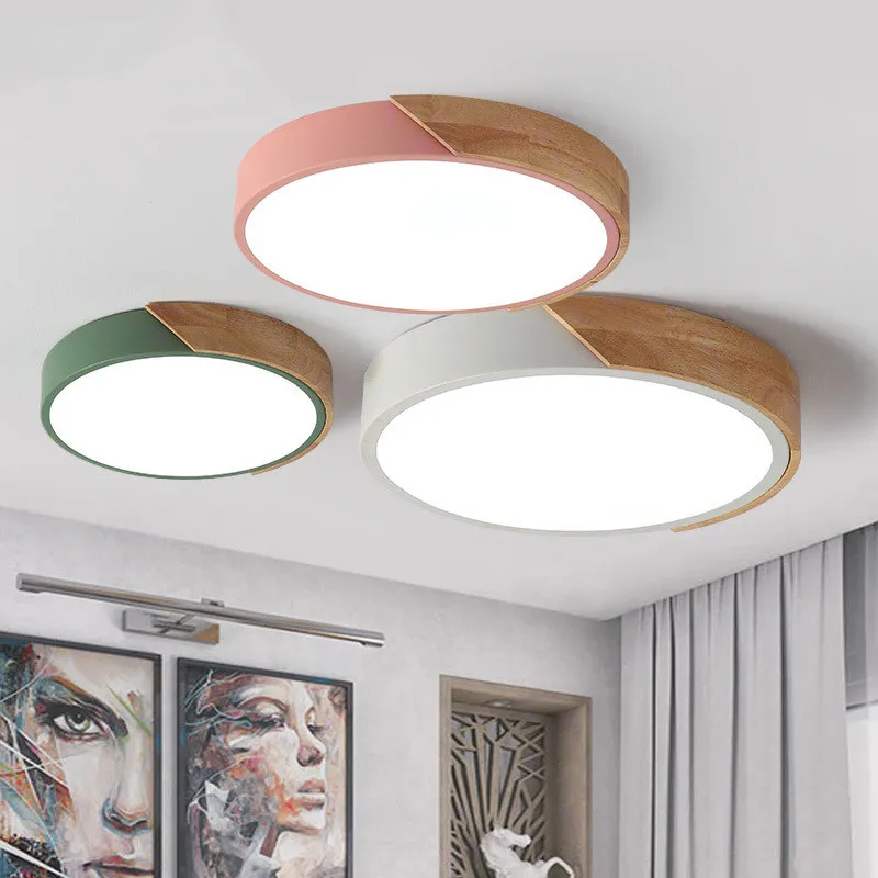 Высокое качество Новинка потолочные светильники светодиодный деревянные