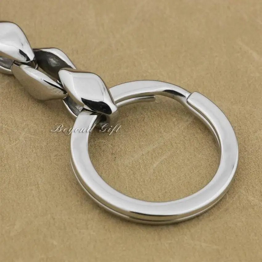 LINSION мужской брелок из нержавеющей стали 316L Байкерский рокер 5T007KC панк украшения |