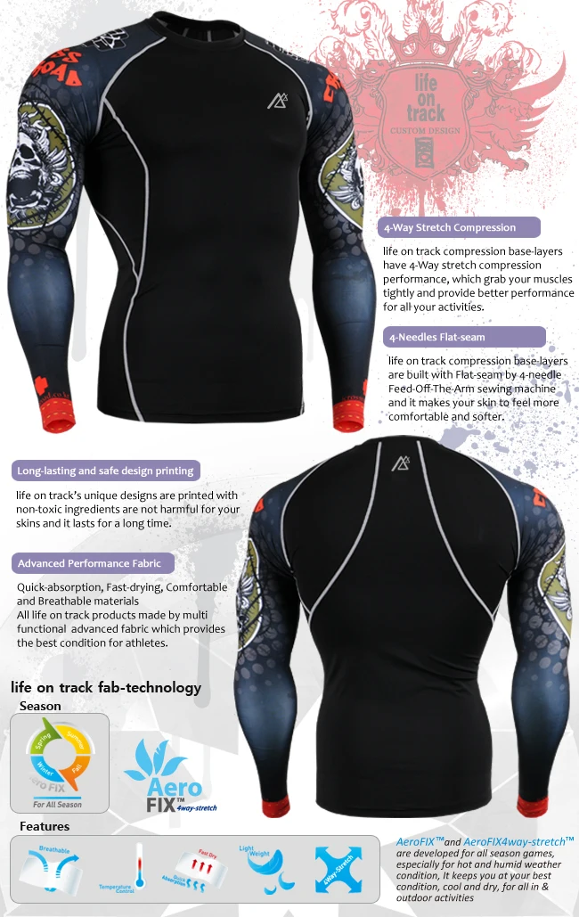 Мужские компрессионные однослойные колготки Doulbe Sleeves с принтом Second Skin Crossfit