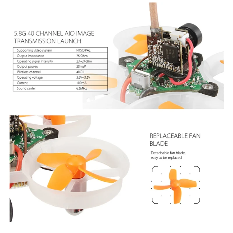 Квадрокоптер Eachine E010S 65 мм Micro FPV гоночный с 800TVL CMOS на основе F3 кисти Контроллер