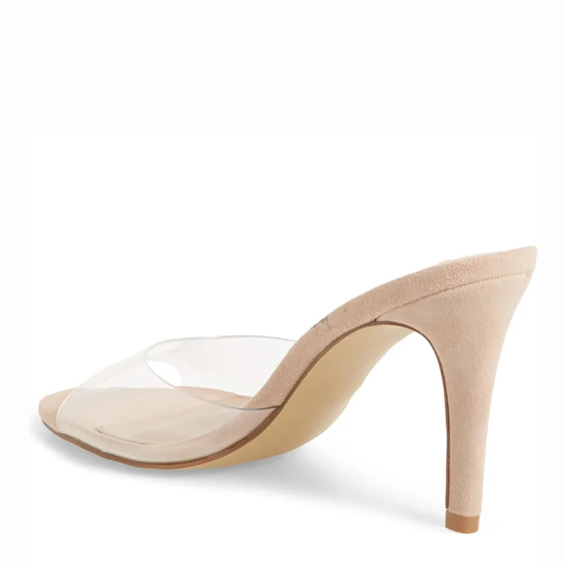 Летние сандалии на шпильках из пвх Женские шлепанцы без шнуровки высоком тонком