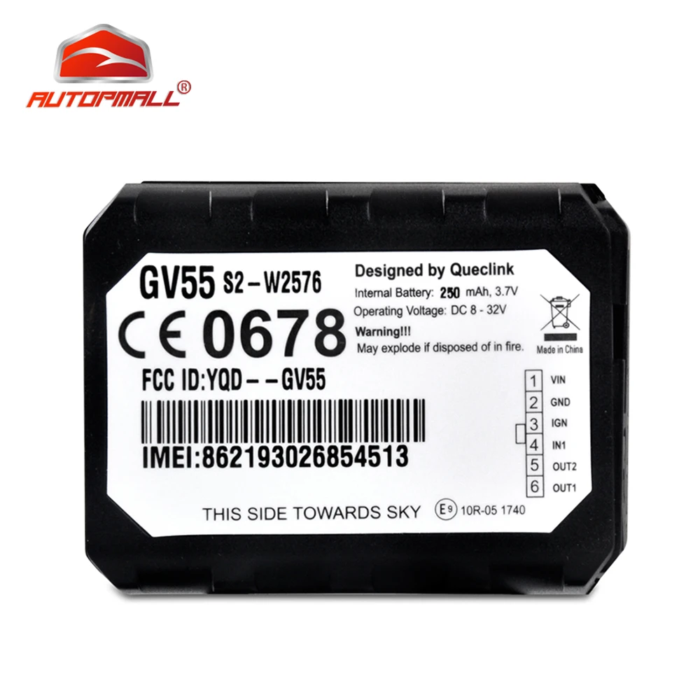 Мини устройство слежения GV55 для автомобиля GPS GSM внутренний микросхема U blox