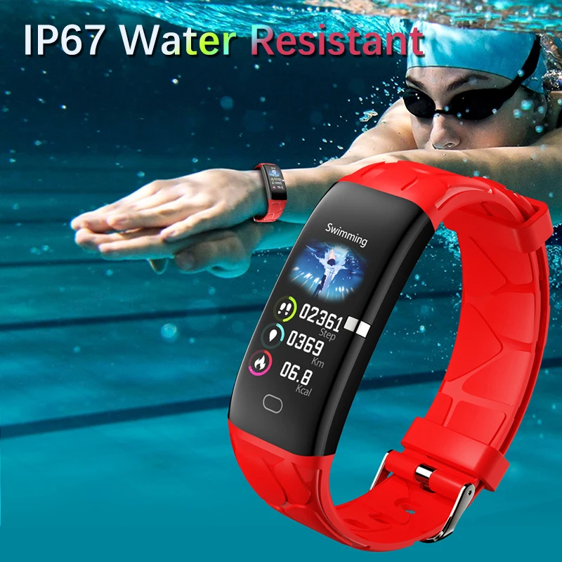 Мужские смарт браслеты с цветным дисплеем Смарт часы пульсометром и тонометром