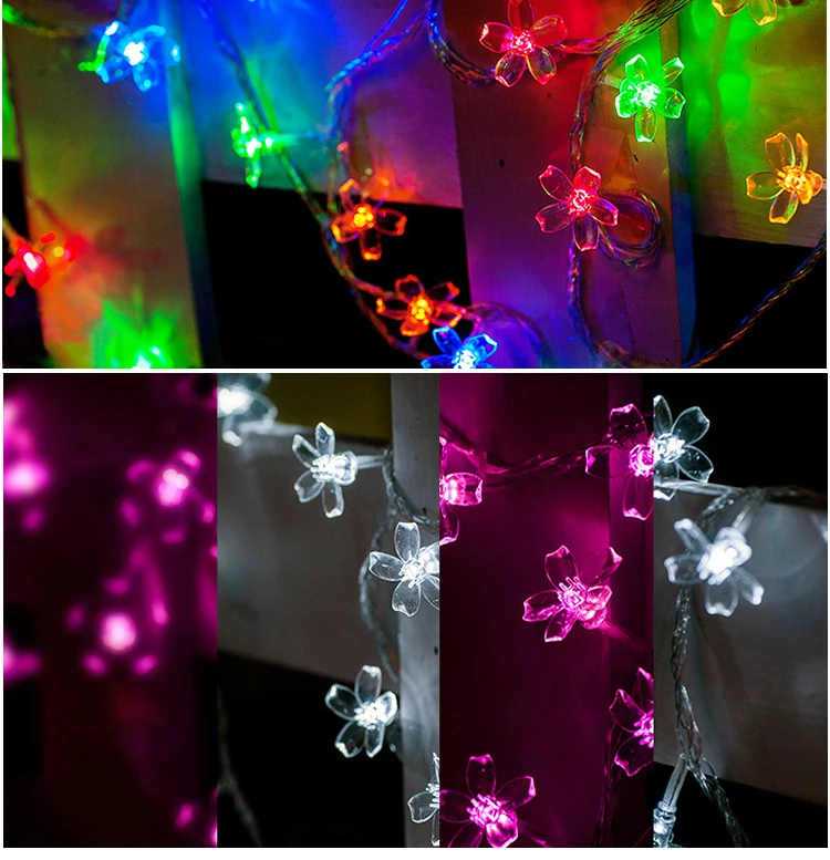 

AC220V 5M 28LED Peach Flower string lights fairy lights Christmas lights Garden Garland festoon party decorations for home Decor