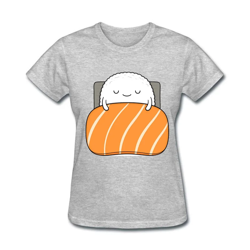 Новая мода смешные суши лосося хлопок футболки женщин|fashion t shirt women|t woment women fashion |