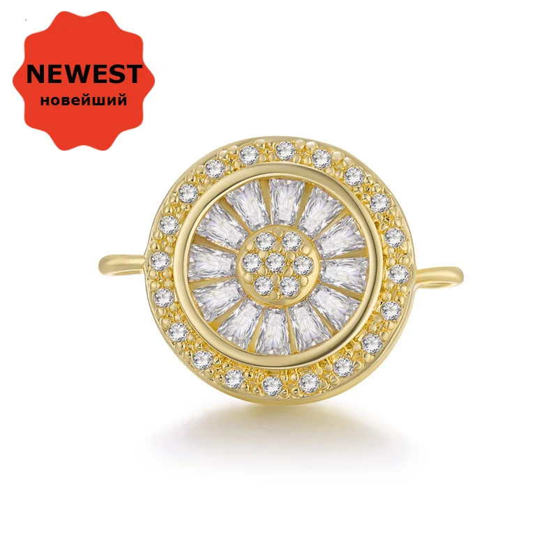 

Connectors For Jewelry Making 4 Pieces Wholesale Hand Made DIY Jewelry Accessories Luxury AAA Zircon Crystal Charm Pendants