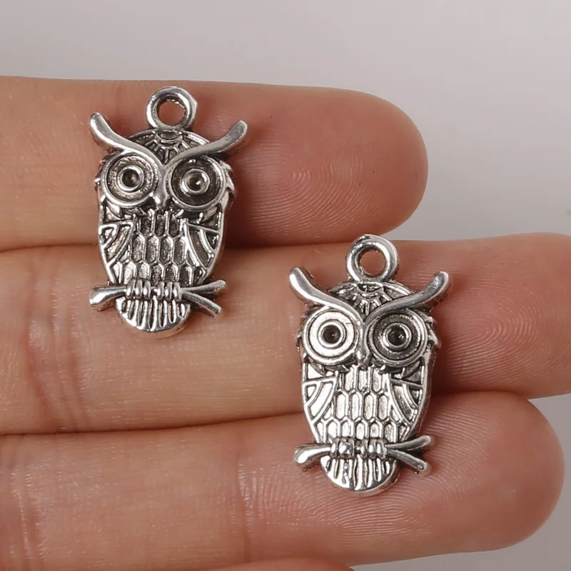 6 шт 14x23 мм цинковый сплав Антикварная Серебряная Сова DIY Подвески|pendant dragonfly|pendant