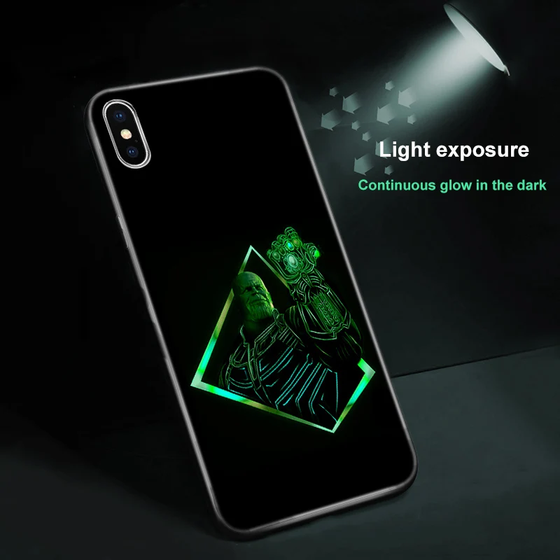Ciciber Модный чехол в виде светящегося стекла Marvel для iPhone 11 Pro Max 7 8 6 6S Plus X XR XS задняя