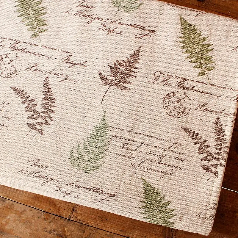 Бесплатная доставка скатерть из хлопка и льна с принтом букв листьев зеленая