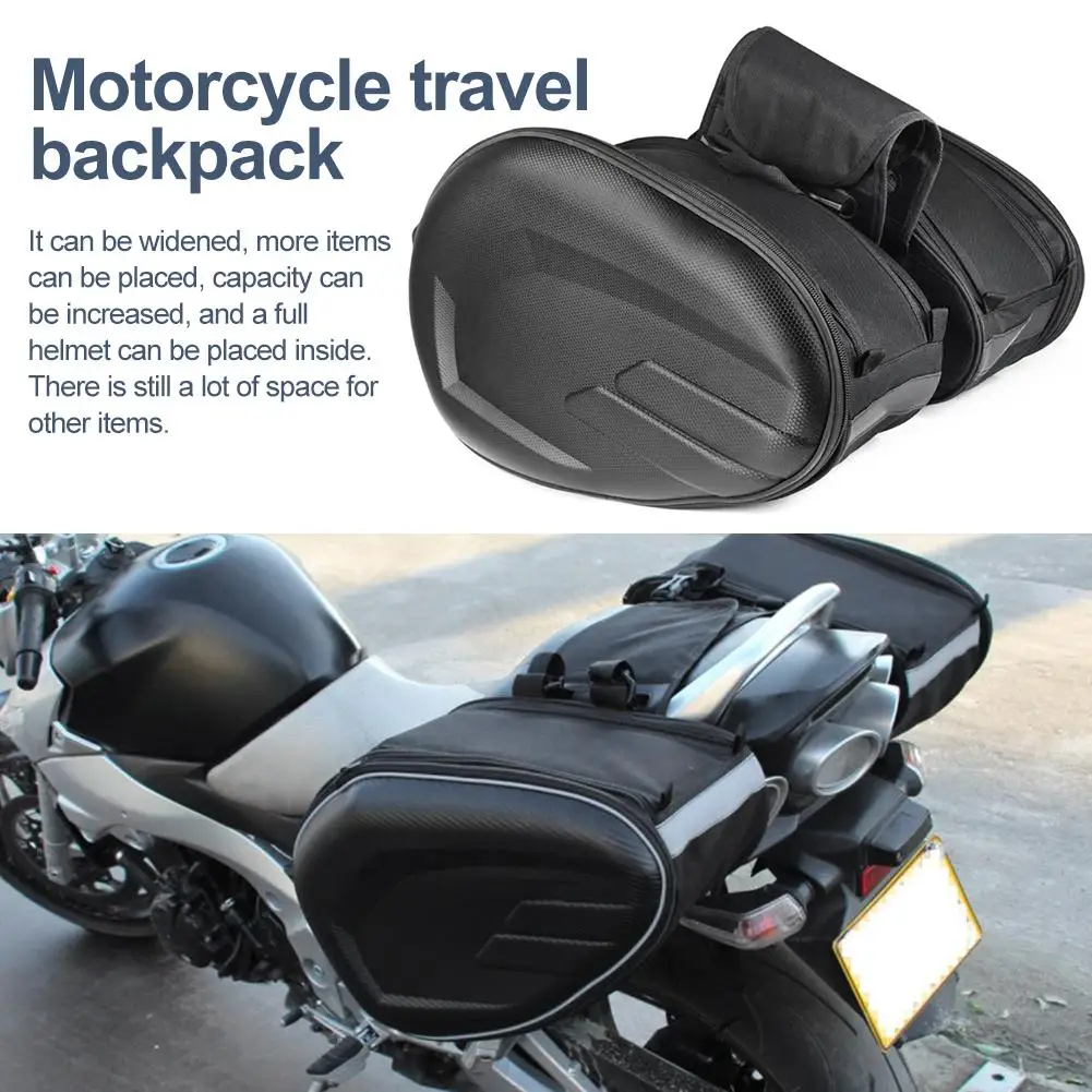 

General Motorcycle Box Saddle Bag Carbon Fiber Waterproof Case Locomotive Tail Side Package Long-Distance Travel Large Capacity