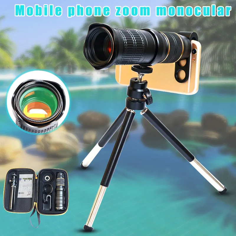 

1set Phone Photography Kit 18-30X Zoom Telephoto Lens with Tripod Clip UV Lens