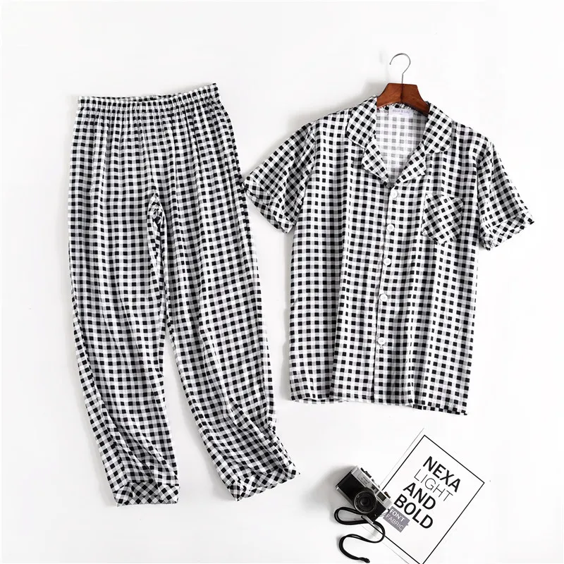 Пижамный комплект мужской с коротким рукавом крутая Удобная Пижама штаны