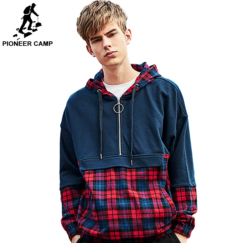Pioneer Camp новинка 2019 клетчатые толстовки в стиле хип-хоп мужская одежда на молнии с