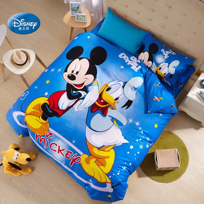 

Disney Red and Black Mickey Minnie Mouse Duvet Cover Fitted Sheet Pillowcases Cotton 3/4 Pieces Girls Boys Gift Bedlinen
