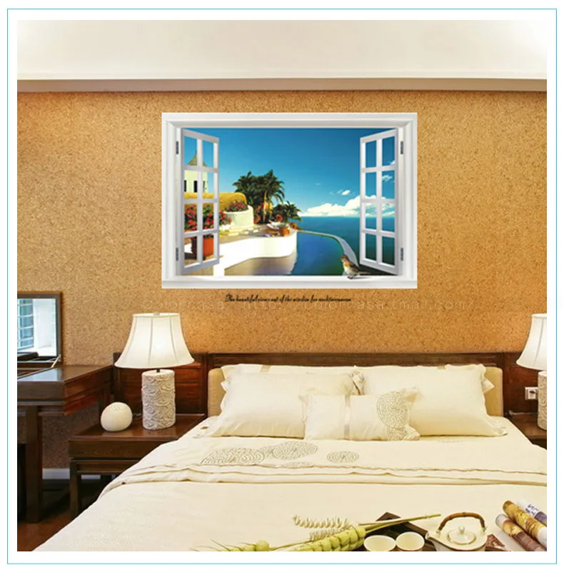 3D Marine Seascape Vinyl Wall Stickers Removable Decor Home Decoration Art Creative Kids Room Background Nursery Decorative | Дом и сад