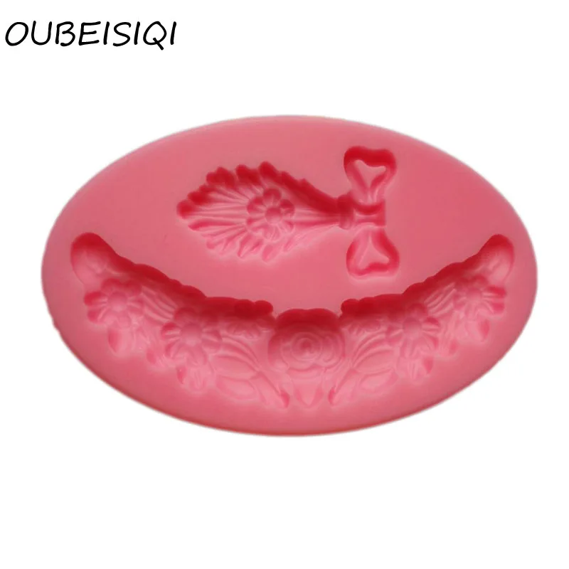 Цветок розы лук кисточка кекс плесень помадка торт формы Confeitaria Molde De силиконовые