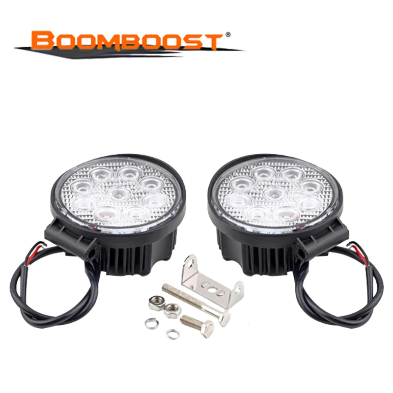 

2PCS 12v 24v Round LED Driving Work Light Spot/Flood Beam 27w LED For 4X4 Offroad Motorcycle SUV ATV Car Boat Truck