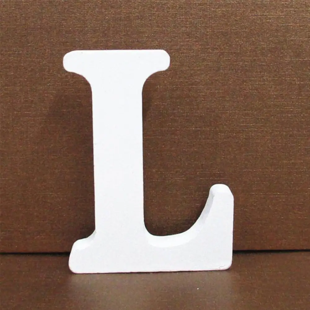 L 3D деревянные буквы алфавита A to Z декоративные буквы DIY Деревянные Ремесла персонализированное Имя Свадебные украшения дома - Цвет: L