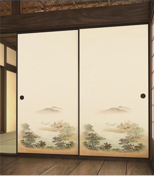 906 Японская дверная бумага Fusuma, 2 листа/пара, Васи, деревянный блок, декоративная настенная бумага, Soji, раздвижная дверь, спальня, гостиная - Цвет: 906