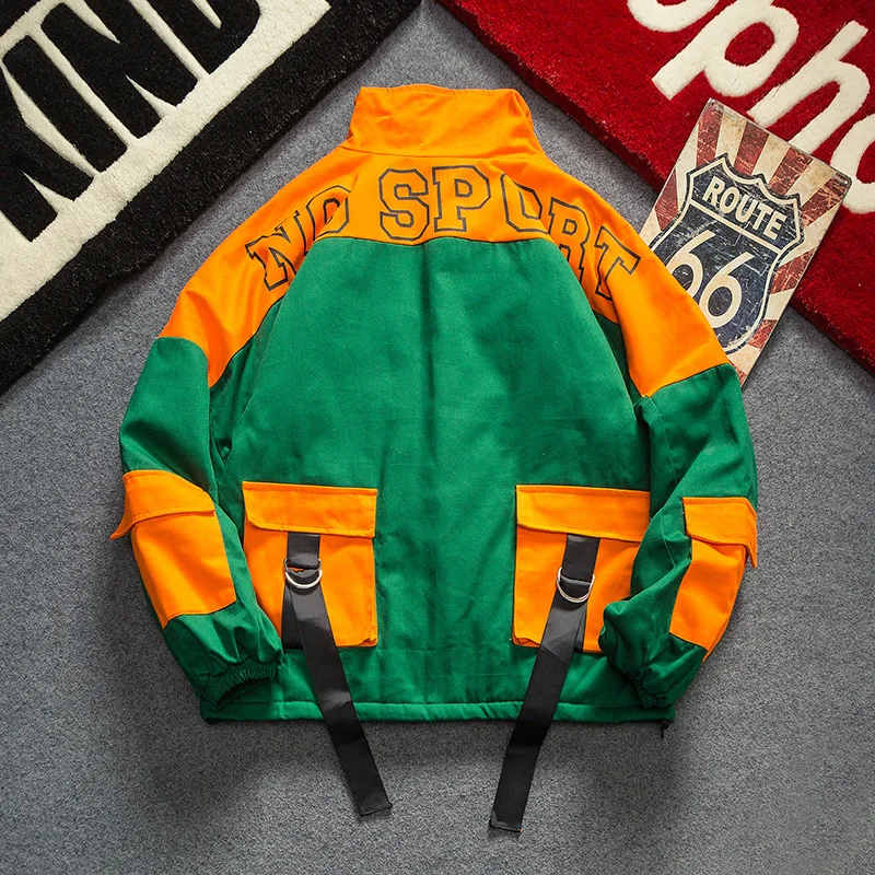 Ветровка мужская оверсайз в стиле пэчворк винтажный пуловер модная уличная