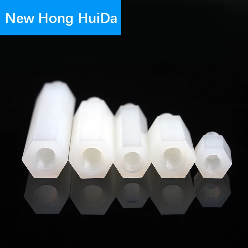 M2 белая Шестигранная штыревая гнездовая нейлоновая стойка пластиковое
