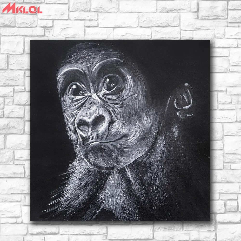 

Fashion Oil Painting Animal Baby Gorilla Painting Home Decor On Canvas Modern Wall Art Canvas Print Poster Canvas Painting