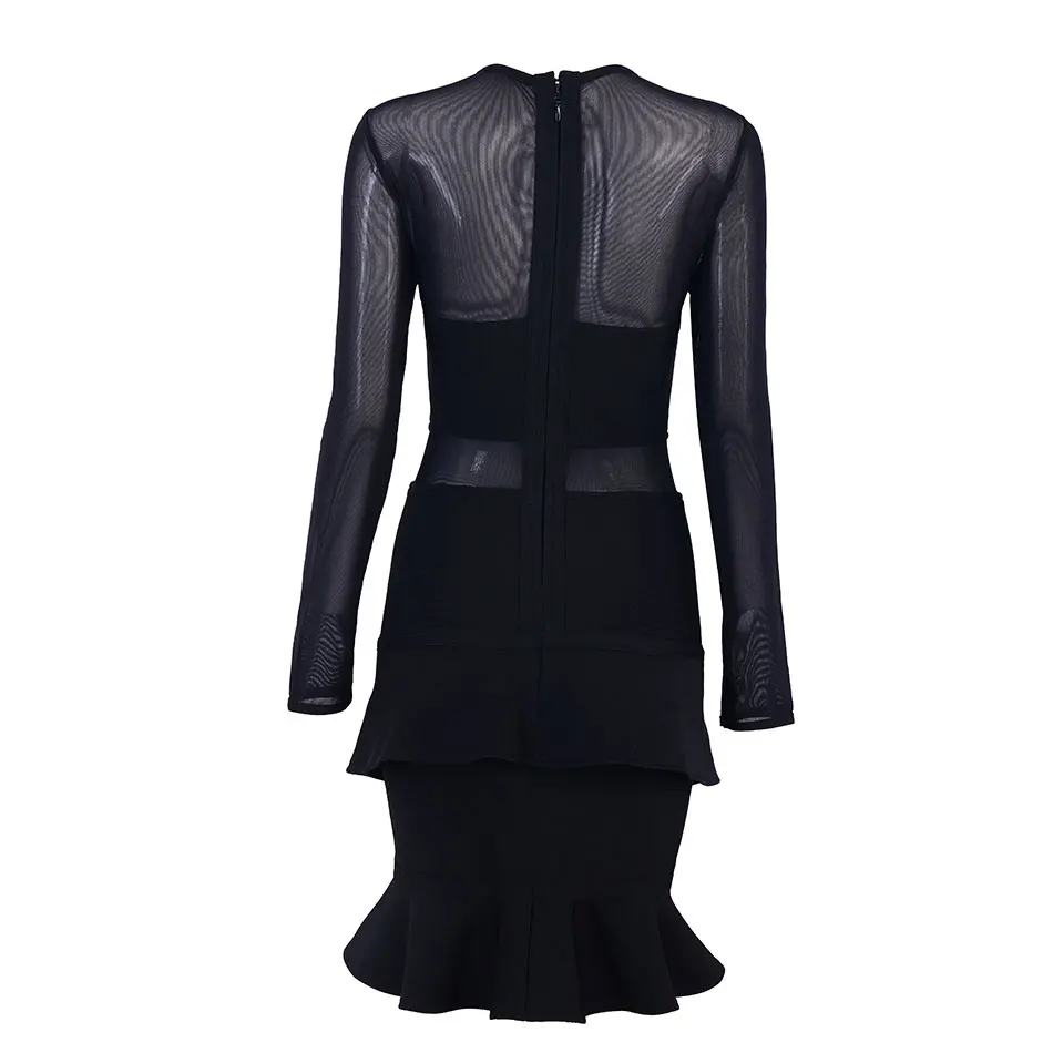DressBird женское платье осень-зима с длинным рукавом Бандажное облегающее