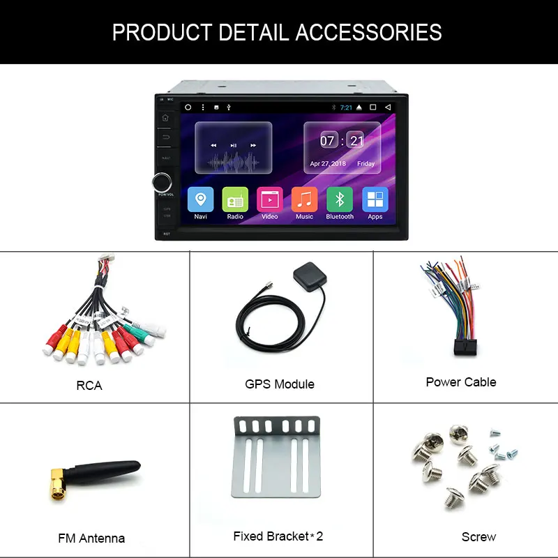 Junsun 7 &quot2 Din 2G Автомобильный dvd плеер Android мультимедийный игровой универсальный
