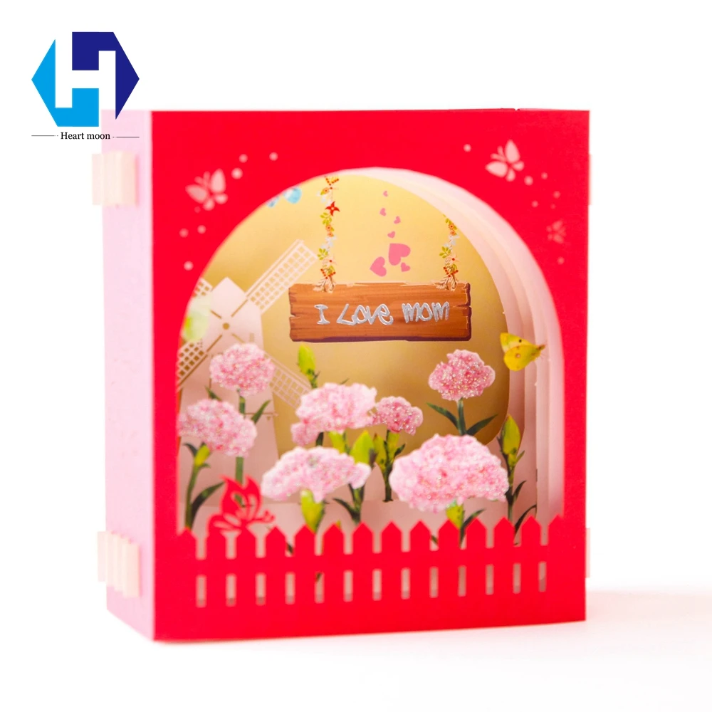 День матери открытки спасибо 3D Бумага с точными вырезами Pop UP подарки ручной