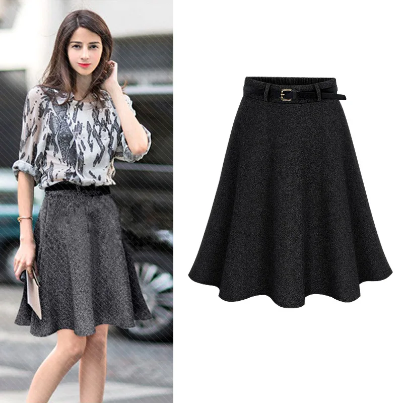 Женская шерстяная плиссированная юбка длинная бархатная с высокой талией