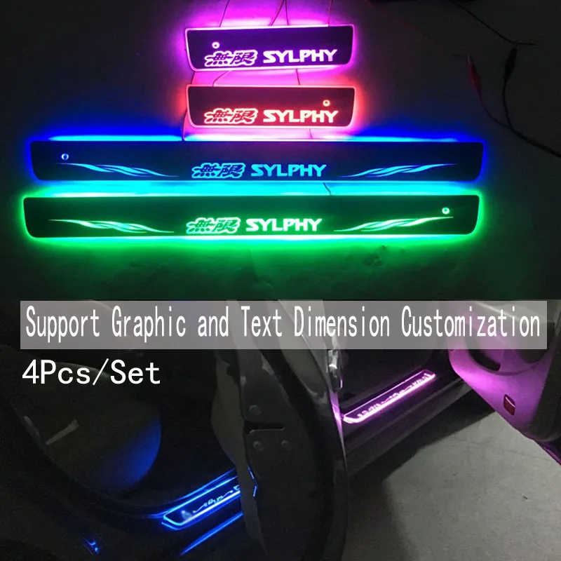 

4pcs/Applicable to SYLPHY Streaming Dynamic LED Lamp Door Welcome Pedal/Dynamic Lighting Vehicle Threshold For Nissan sylphy