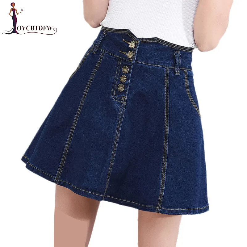 Джинсовая юбка Для женщин 2018 новое летнее платье большого размера толстый мм