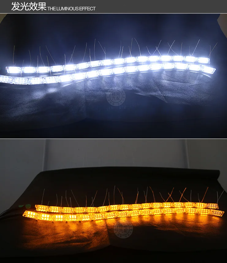 Светодиодные Автомобильные фары с украшением в виде кристаллов слеза света drl