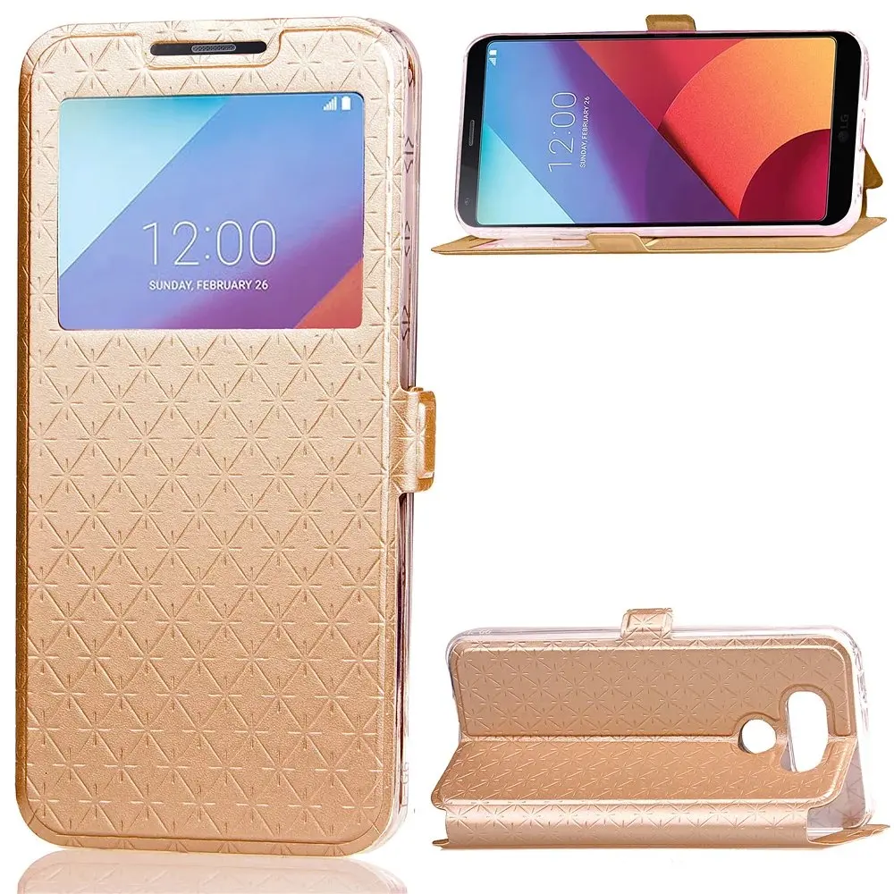 Для LG G6 Посмотреть Окно Кожа Флип Case Коке силиконовый чехол Soft Phone lg g6 g 6 Covers| |