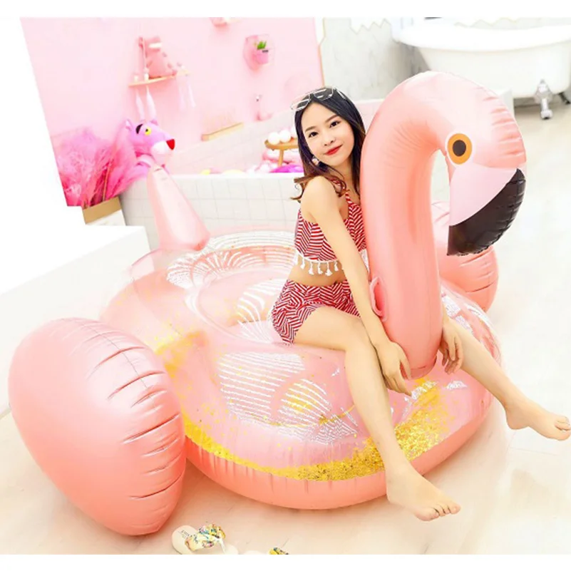 

Rooxin Giant Flamingo Inflatable Swimming Pool Float Mattress Swimming Ring for Adult Swimming Circle Summer Party Pool Toys