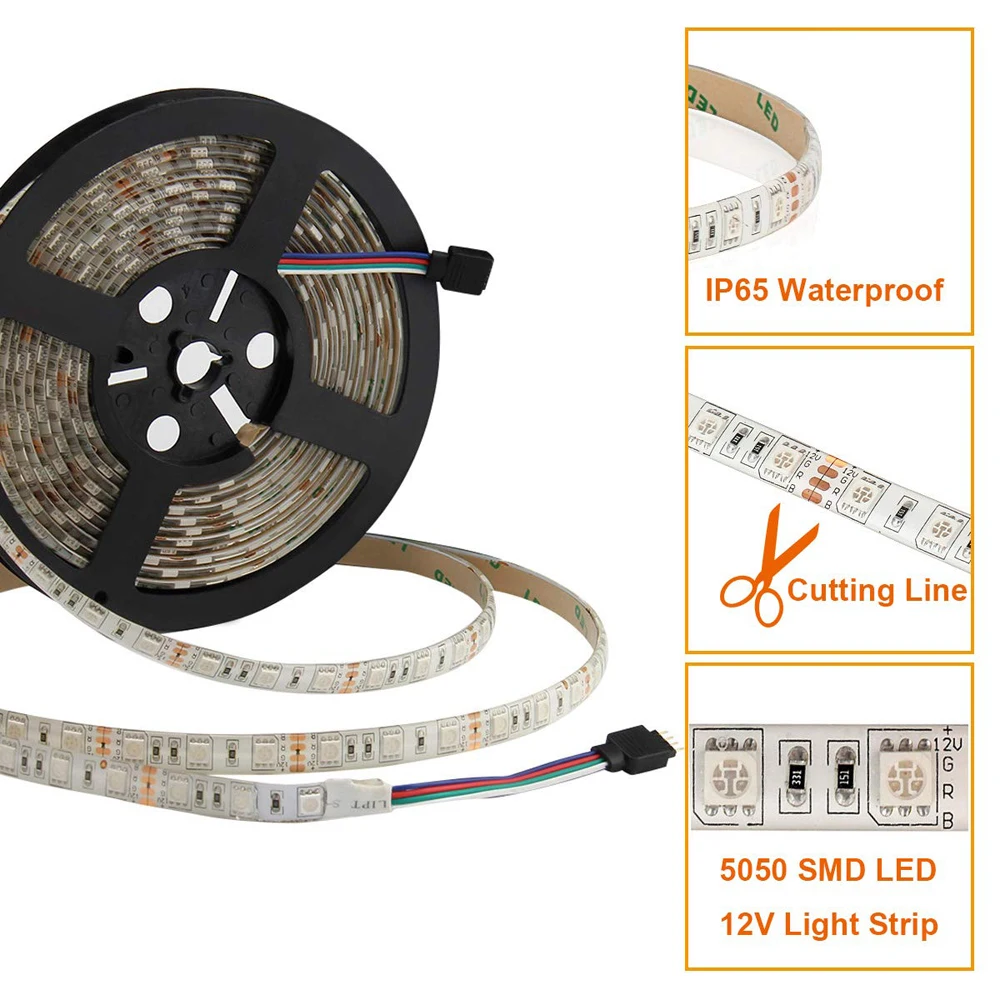 Светодиодная лента 5050 RGB RGBW rgbww 60 Светодиодный s/m 1 м 5 водонепроницаемая