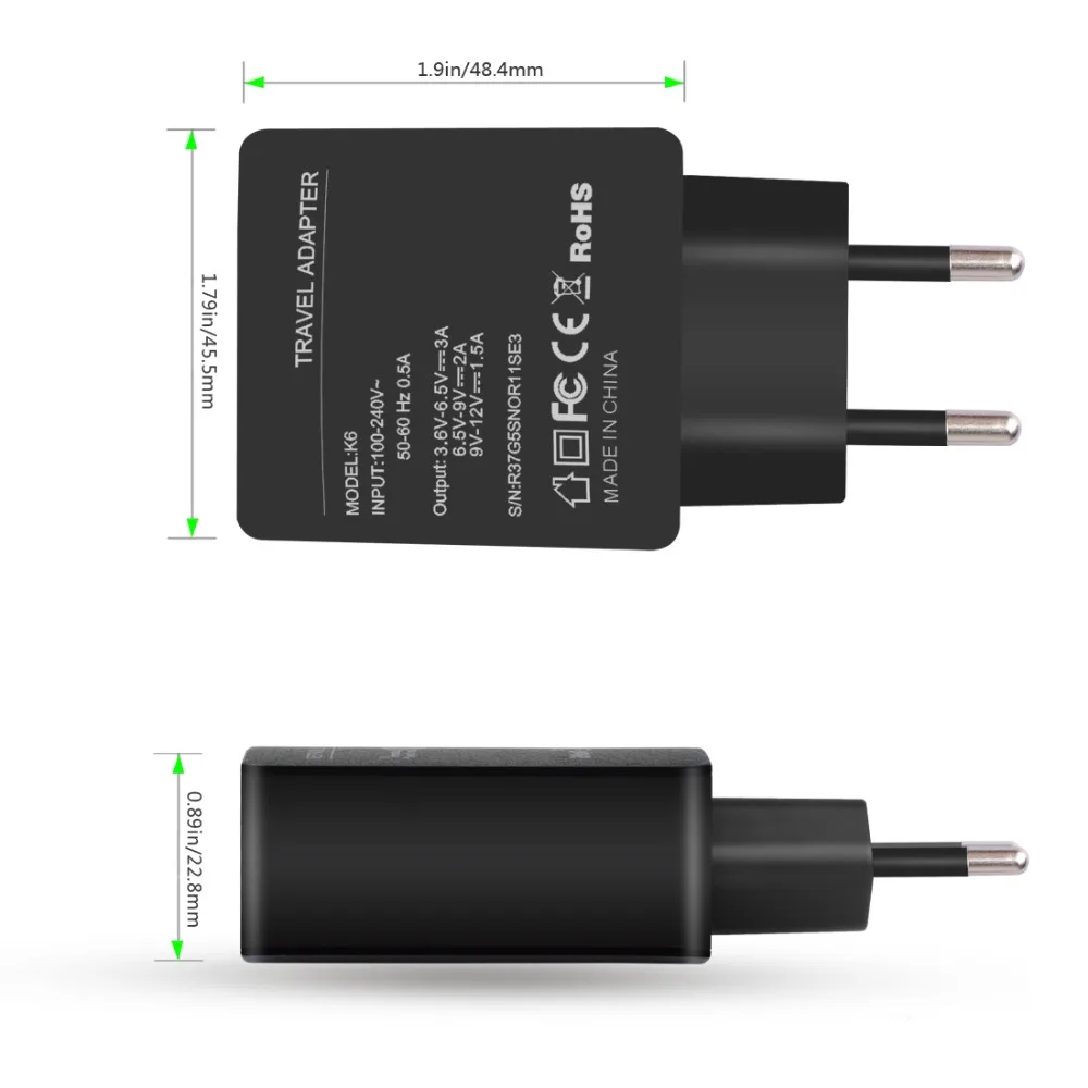 Itian Quick Charge 3.0 путешествия Зарядное устройство с USB 3.1 Тип C кабель для Nintendo