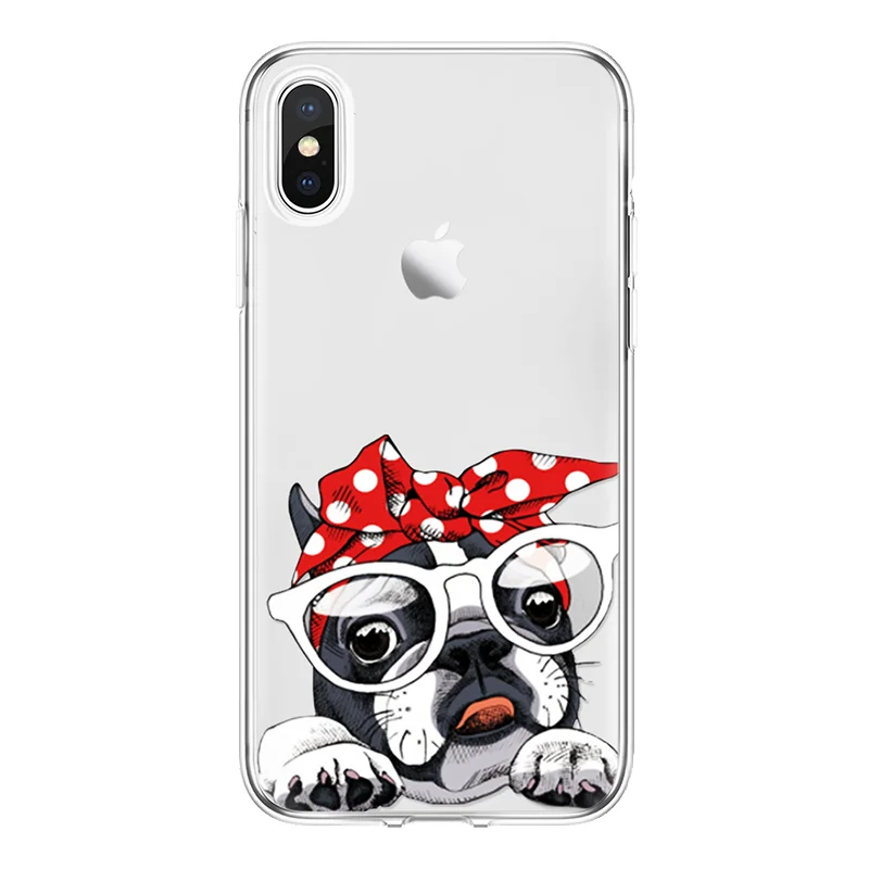 Чехол с собакой для iPhone X XR 4S 5 5S SE 6 S 7 8 Plus Fundas TPU Coque мягкий чехол 7plus plus Xs Max |